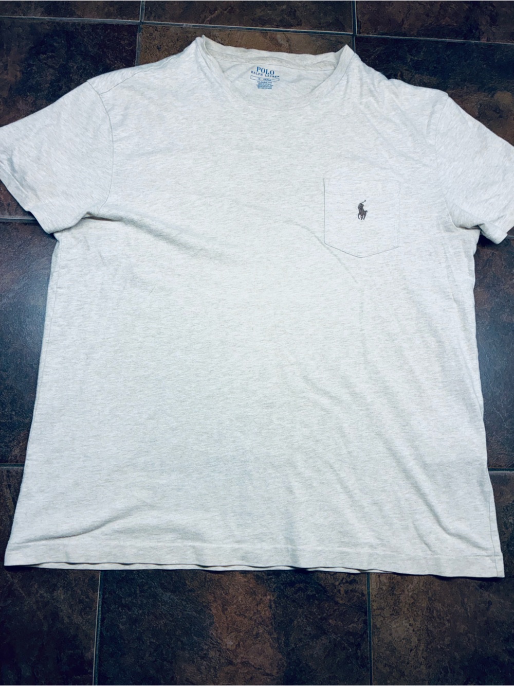Polo by Ralph Lauren Light Heather Gray Short Sleeve Pocket Tee
